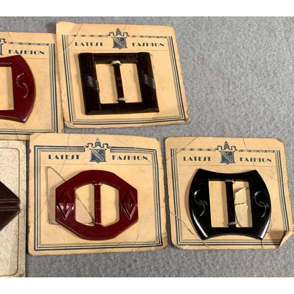 Vintage Art Deco Belt Buckles Set of 5 - Picture 3 of 6